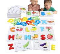 Letter Games and Alphabet Educational Games Fruit Wood Educational Game Assignment Toy - Educational Game for Seeing and Spelling, for Preschool Nursery Homeschooling Early Childhood Travel Home Car