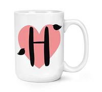 Letter H Heart Alphabet 15oz Large Mug Cup