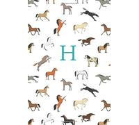 Letter H Initial Notebook with Horses, 100 Pages, 6” x 9” (Blank Lined Monogram Initial Journal Notebook for Composition, Sketching, Inspiration, and Notes): Monogram Notebook