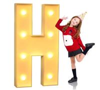 Letter H Light UpMarquee Numbers for Party Decor, Giant Mosaic LED Lights Pre-cut Foam Board Set for Valentine's Day Birthday Christmas New Year, 70cm-2.3ft