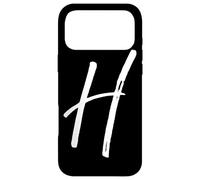 Letter H Phone Case Black Calligraphy Monogram Initial H Case for iPhone 17 Pro Max