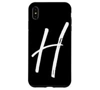 Letter H Phone Case Black Calligraphy Monogram Initial H Case for iPhone XS Max