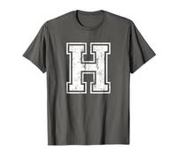 Letter H Uppercase Alphabet Initial School College Varsity T-Shirt