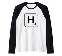 Letter H Word Game Tile Raglan Baseball Tee