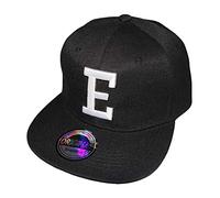 Letter Initials Snapback Cap Black & White, E, 52-60 cm