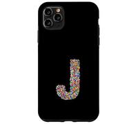 Letter J Candy Rainbow Sprinkles Monogram Style Case for iPhone 11 Pro Max