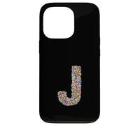 Letter J Candy Rainbow Sprinkles Monogram Style Case for iPhone 13 Pro