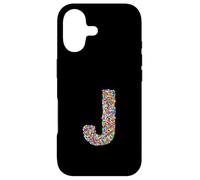 Letter J Candy Rainbow Sprinkles Monogram Style Case for iPhone 17