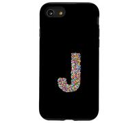 Letter J Candy Rainbow Sprinkles Monogram Style Case for iPhone SE (2020) / 7/8