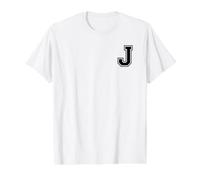 Letter J College Style Cool Value Graphic T-Shirt, Men, White, S