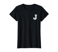 Letter J College Style Cool Value Graphic T-Shirt, Women, Black, S
