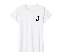 Letter J College Style Cool Value Graphic T-Shirt, Women, White, S