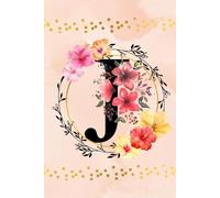 Letter J Elegant Notebook: Initial Monogram Journal Pretty Personalized Lined Notepad 6 x 9 inches - 150 Pages