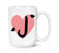 Letter J Heart Alphabet 15oz Large Mug Cup