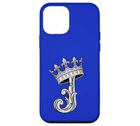 Letter J Initial + Crown Blue Royal Case for iPhone 12 mini