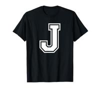 Letter J Name Initial Varsity Alphabet Monogram T-Shirt