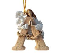 Letter Jesus Ornament For Cchristmas Tree | Jjesus Christian Ddecor Christmass Alphabet Ornaments | Jesuss Christian Decor, 2d Acrylic Alphabet Shaped Christmas Tree Ornaments For Home