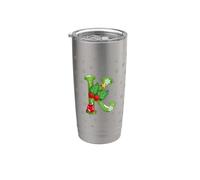 Letter K Alphabet Initial Personalized Christmas Theme Stainless Steel Insulated Tumbler