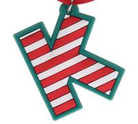 Letter K Initial Hanging Christmas Tree Decoration Silicone Ornament Novelty Bauble - Stocking Filler - Secret Santa - Colourful Multicoloured - Small Gift - Funny