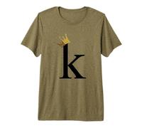 Letter K with Gold Crown Premium T-Shirt