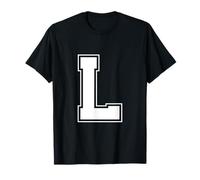 Letter L Big Bold Capital Varsity Alphabet Monogram T-Shirt