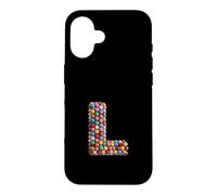 Letter L Candy Rainbow Sprinkles Monogram Men, Women, Kids Case for iPhone 16