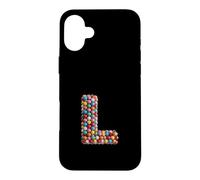 Letter L Candy Rainbow Sprinkles Monogram Men, Women, Kids Case for iPhone 16 Plus