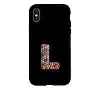 Letter L Candy Rainbow Sprinkles Monogram Men, Women, Kids Case for iPhone X/XS