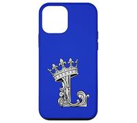 Letter L Initial + Crown Blue Royal Case for iPhone 12 mini