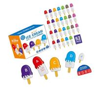 Letter Learning Toy Number Color Recognition Ice Cream Shape Sorting Counting Educational Toy For Kids 26 Pieces Letter Learning