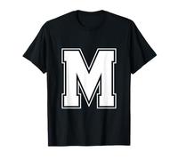Letter M Big Bold Capital Varsity Alphabet Monogram T-Shirt