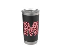 Letter M Cheetah Leopard Print Pink Initial Zebra Matching Stainless Steel Insulated Tumbler