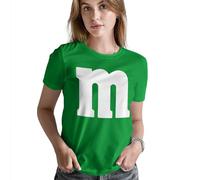 Letter M Halloween Costumes T-Shirt | Funny Cool Graphic tee idea | for Women, Irish Green, Large