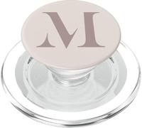 Letter M Monogram Name Initial M Beige Tan Gift For Her PopSockets PopGrip for MagSafe