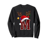 Letter M Name Initial Buffalo Plaid Alphabet Monogram Sweatshirt