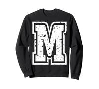Letter M Name Initial Monogram Varsity Alphabet Birthday Sweatshirt