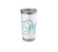 Letter M Pretty Personalized Teal Monogram Initial Name Cute Stainless Steel Insulated Tumbler