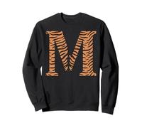 letter M tiger cat skin print pattern initial name monogram Sweatshirt