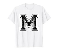 Letter M Uppercase Alphabet Initial School College Varsity T-Shirt