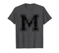 Letter M Uppercase Alphabet Initial School College Varsity T-Shirt