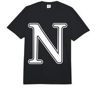 Letter N Athletic Varsity Block Alphabet Monogram Comfort Colors Adult Heavyweight T-Shirt