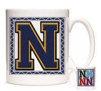 LETTER N GIFT MUG, monogram mug, Alphabet Letter N Mug, Birthday or celebration gift for people who's name begins with N. VARSITY LETTER design mug, Stunning Letter N gift.