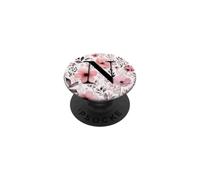 Letter N Initial Cute Pink Floral Flower Bouquet PopSockets Adhesive PopGrip