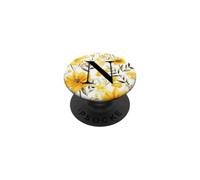 Letter N Initial Cute Yellow Watercolor Flower Bouquet PopSockets Adhesive PopGrip