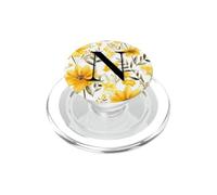 Letter N Initial Cute Yellow Watercolor Flower Bouquet PopSockets PopGrip for MagSafe