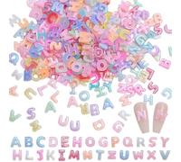 Letter Nail Charms,300Pcs Mixed Alphabet Nail Gems and Rhinestones,Luminous Resin 3D Nail Art Decorations for Women Girls Manicure Design DIY Crafts Supplies (Letters B)