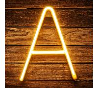 Letter Neon A, LED Neon Light Sign, 22cm Alphabet Neon Wall Light Sign, USB/Battery Operated for Birthday Decor