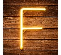 Letter Neon, LED Neon Light Sign, 22cm Alphabet Neon Wall Light Sign, Warm White LED Letter Lights, USB/Battery Operated for Birthday Party, Wedding, Christmas