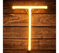 Letter Neon, LED Neon Light Sign, 22cm Alphabet Neon Wall Light Sign, Warm White LED Letter Lights, USB/Battery Operated for Birthday Party, Wedding, Christmas