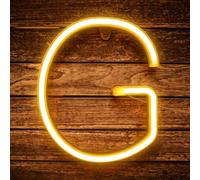 Letter Neon, LED Neon Light Sign, 22cm Alphabet Neon Wall Light Sign, Warm White LED Letter Lights, USB/Battery Operated for Birthday Party, Wedding, Christmas